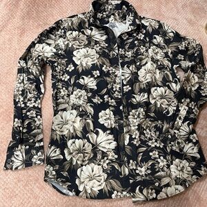 Floral Black and Cream Men's Shirt